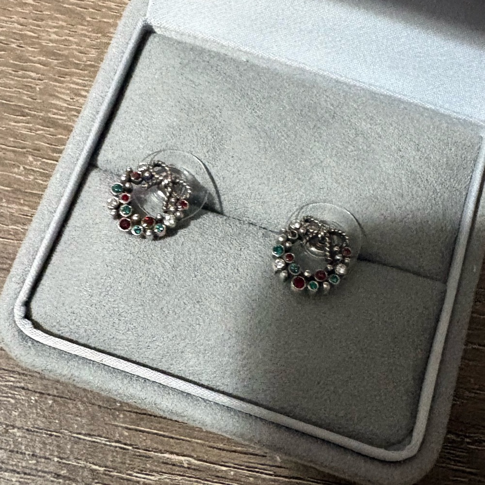 Brighton Sterling Silver Multicolor Wreath Stud Earrings